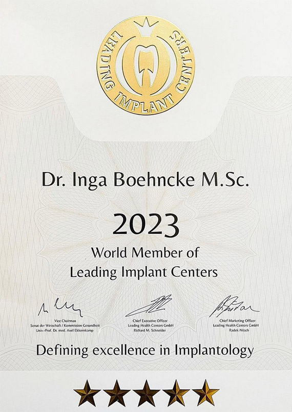 Zertifikat Leading Implant Centers